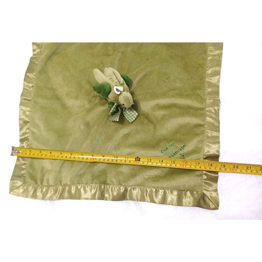 Bearington Green Grasshopper Knee High Lovey Plush Blanket 19